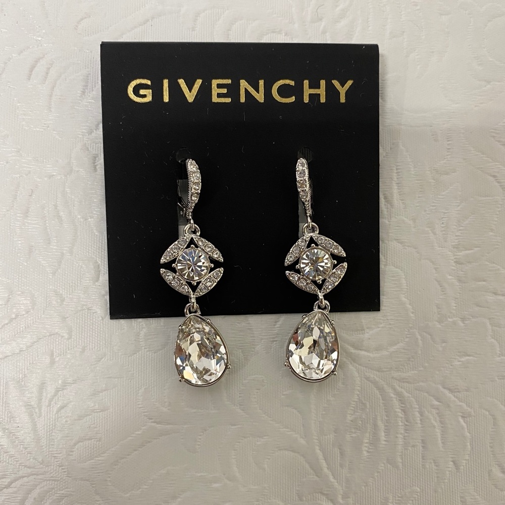 Givenchy Crystal Double Drop Earrings